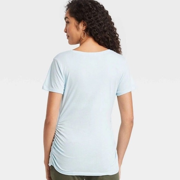 New Isabel maternity v neck short sleeve t- shirt shirred side size XS - Picture 2 of 9